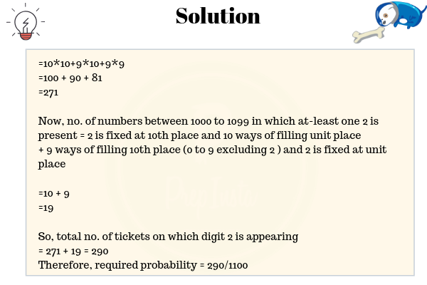 A bag contains 1100 tickets numbered 1, 2, 3, ... 1100. If a ti One