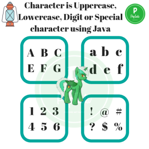 Character is Uppercase, Lowercase, Digit or Special character using ...
