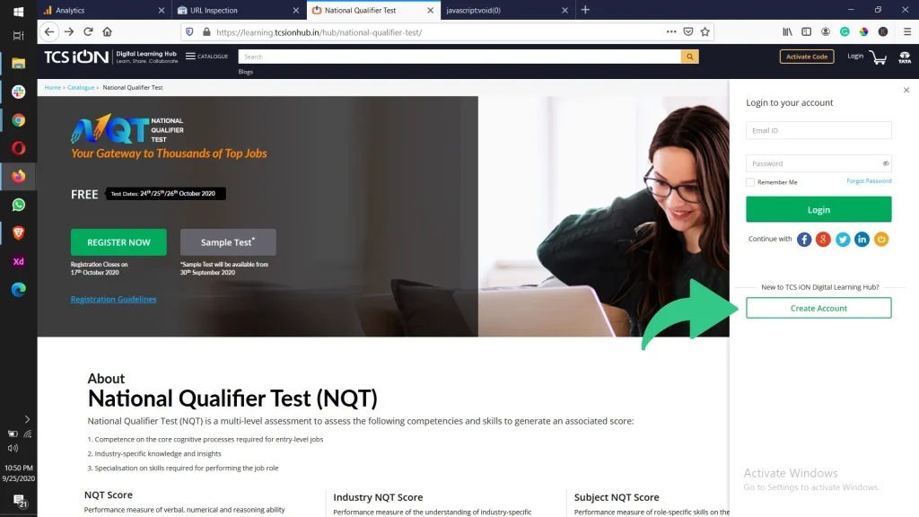 TCS NQT Registration Step 1.1
