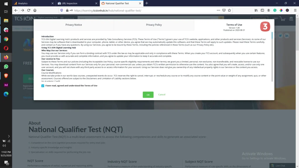TCS NQT Registration Step 2.3