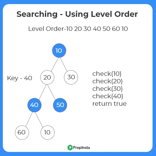 C++ Program To do a level order Search in A Binary Tree