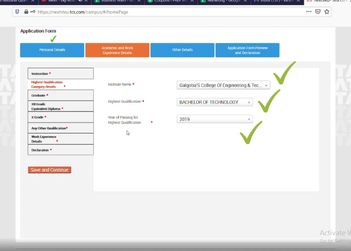 how to apply for tcs next step portal