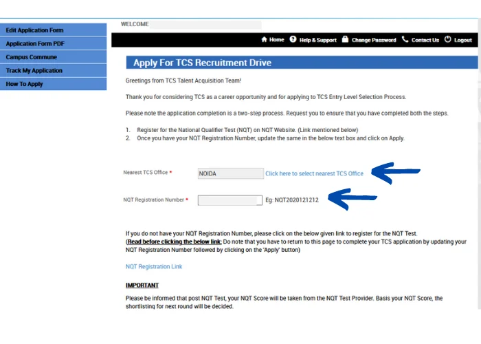 tcs next step portal