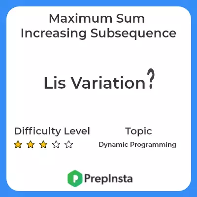 Maximum Sum Increasing Subsequence Problem Description