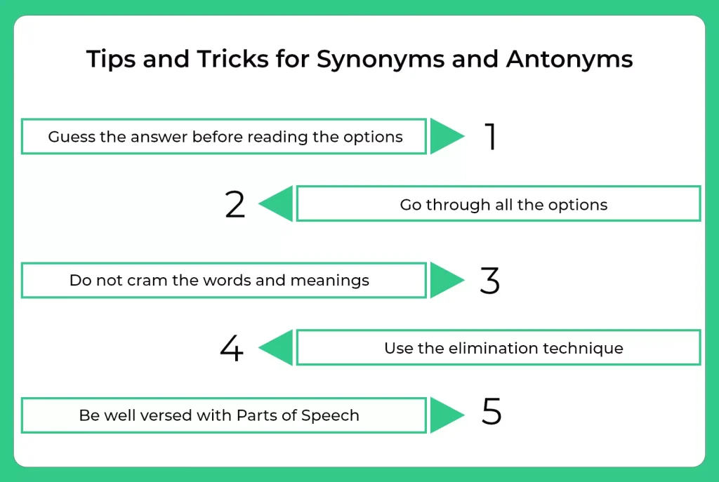 tips and tricks for synonyms and antonyms