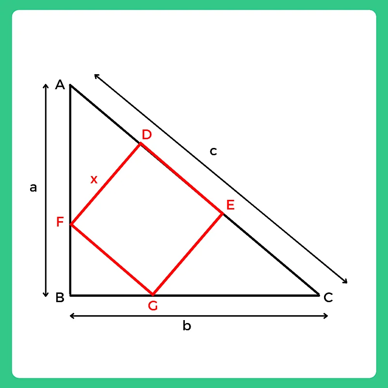 Formula for Largest Square in a Right Angled Triangle