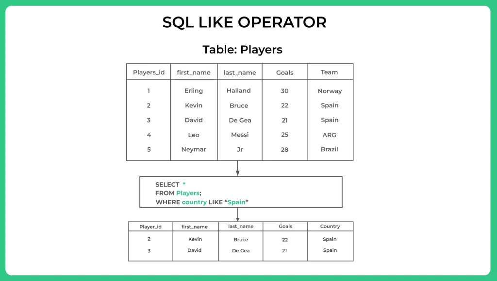 SQL LIKE Operator with Example
