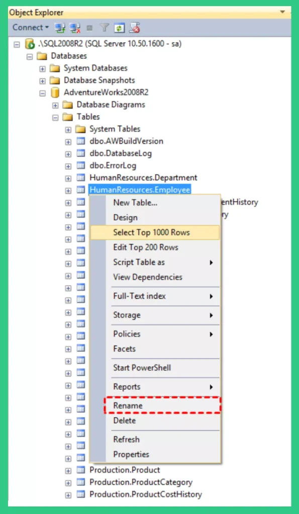 SQL Rename Database