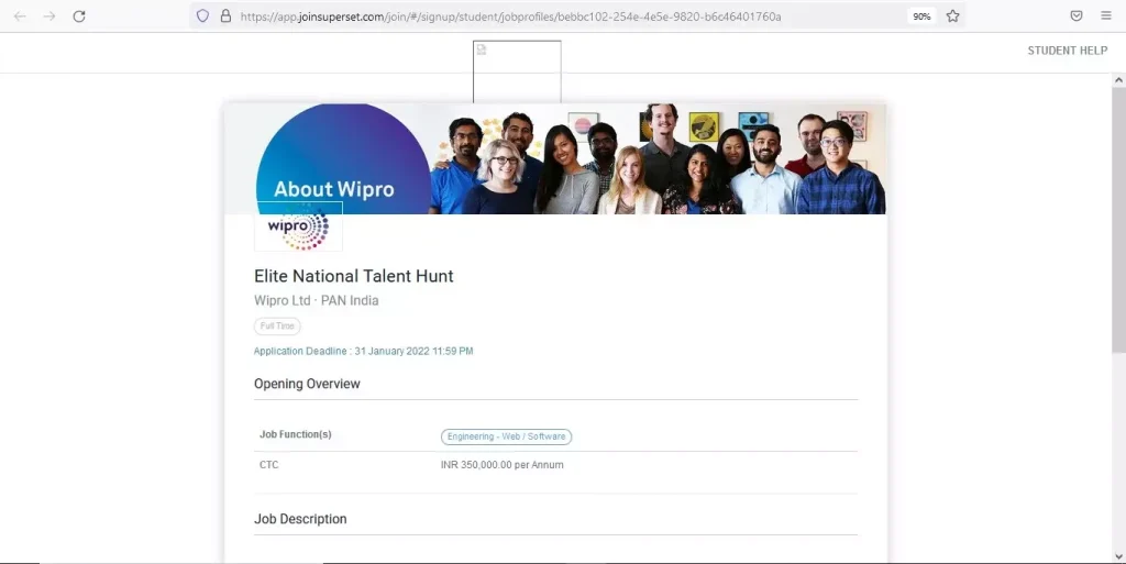 Wipro NTH Registration Process