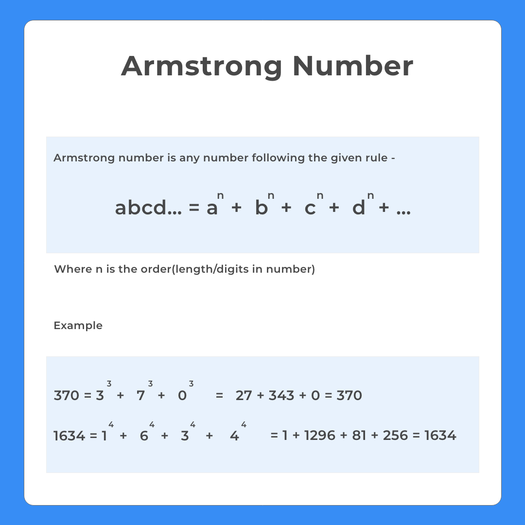 Armstrong Number in C++ | PrepInsta