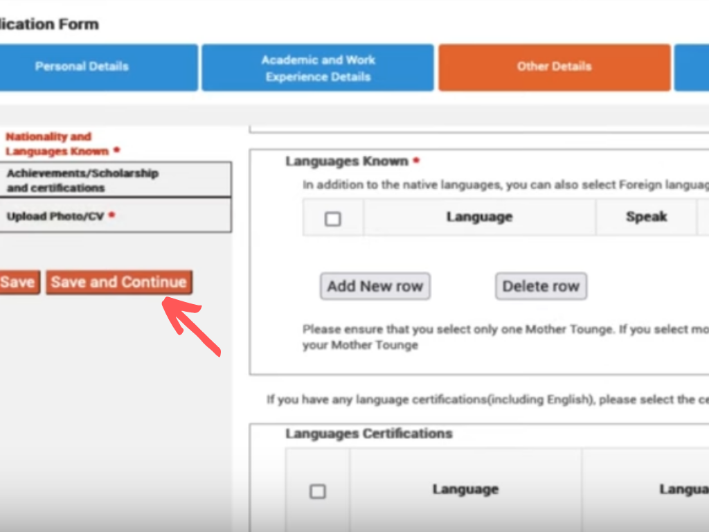 TCS NQT Registration Other Details