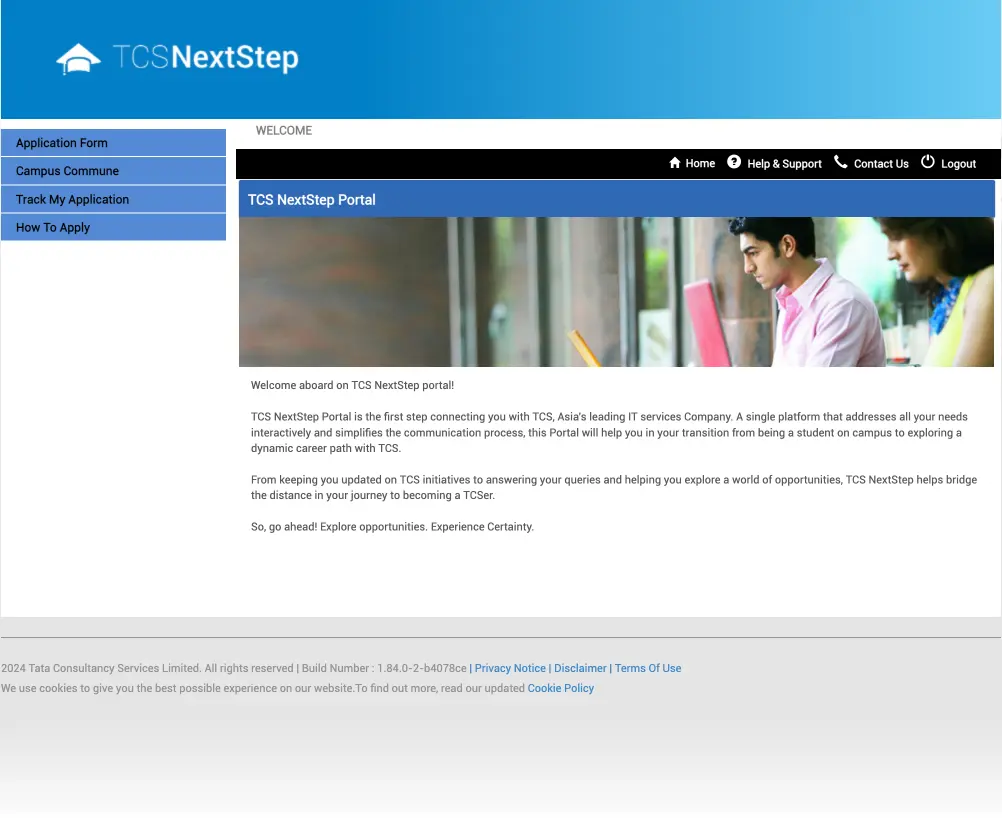 TCS NQT Registration application window step 10