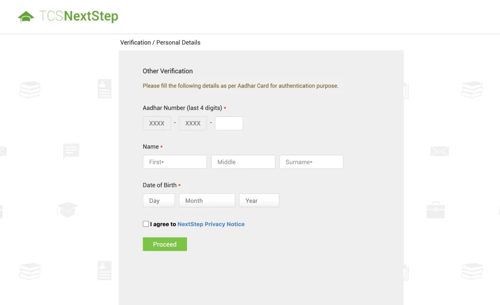 TCS NQT registration process 2024 Step 2.3