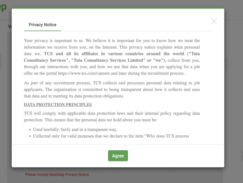 TCS NQT registration step 2.4