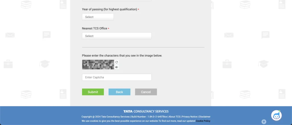 TCS NQT registration 2024 Step 5