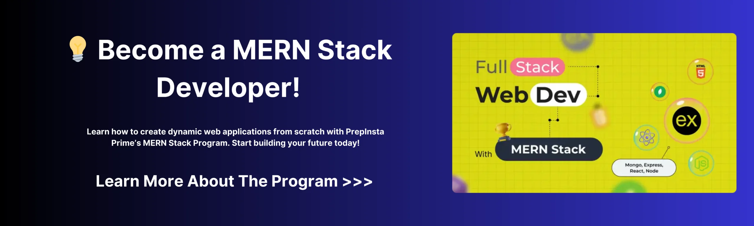 MERN Stack course on PrepInsta for Frontend and Backend
