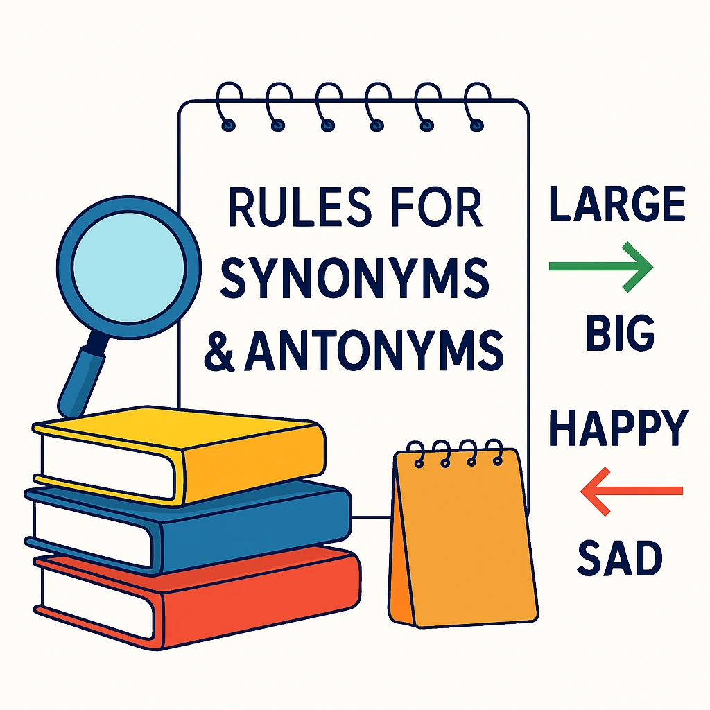 Rules for synonyms and Antonyms