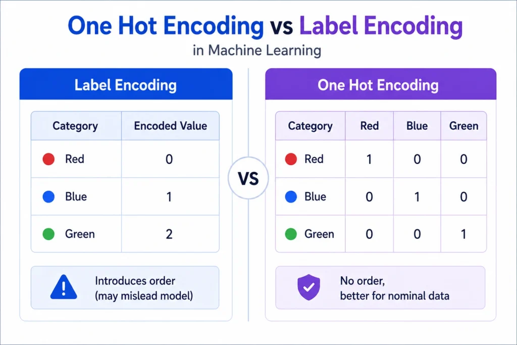 one hot encoding vs label encoding in machine learning
