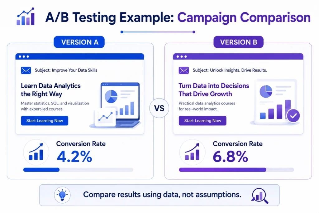 a b testing example