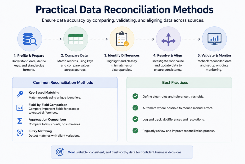 Practical Data Reconciliation Methods | PrepInsta